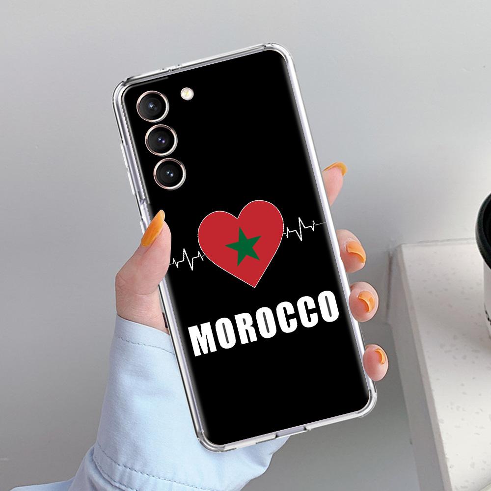 Phone Case For Samsung Galaxy S26 S25 S24 S23 S22 Ultra S20 S21 FE 5G Plus Soft Clear Cover Morocco Flag Soccer