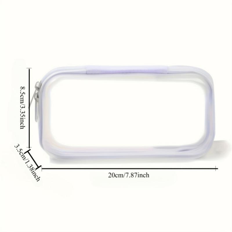

Large Capacity Clear PVC Pencil Case Transparent Waterproof Zippered Pen Pouch Stationery For Student Desk Storage Organization білий