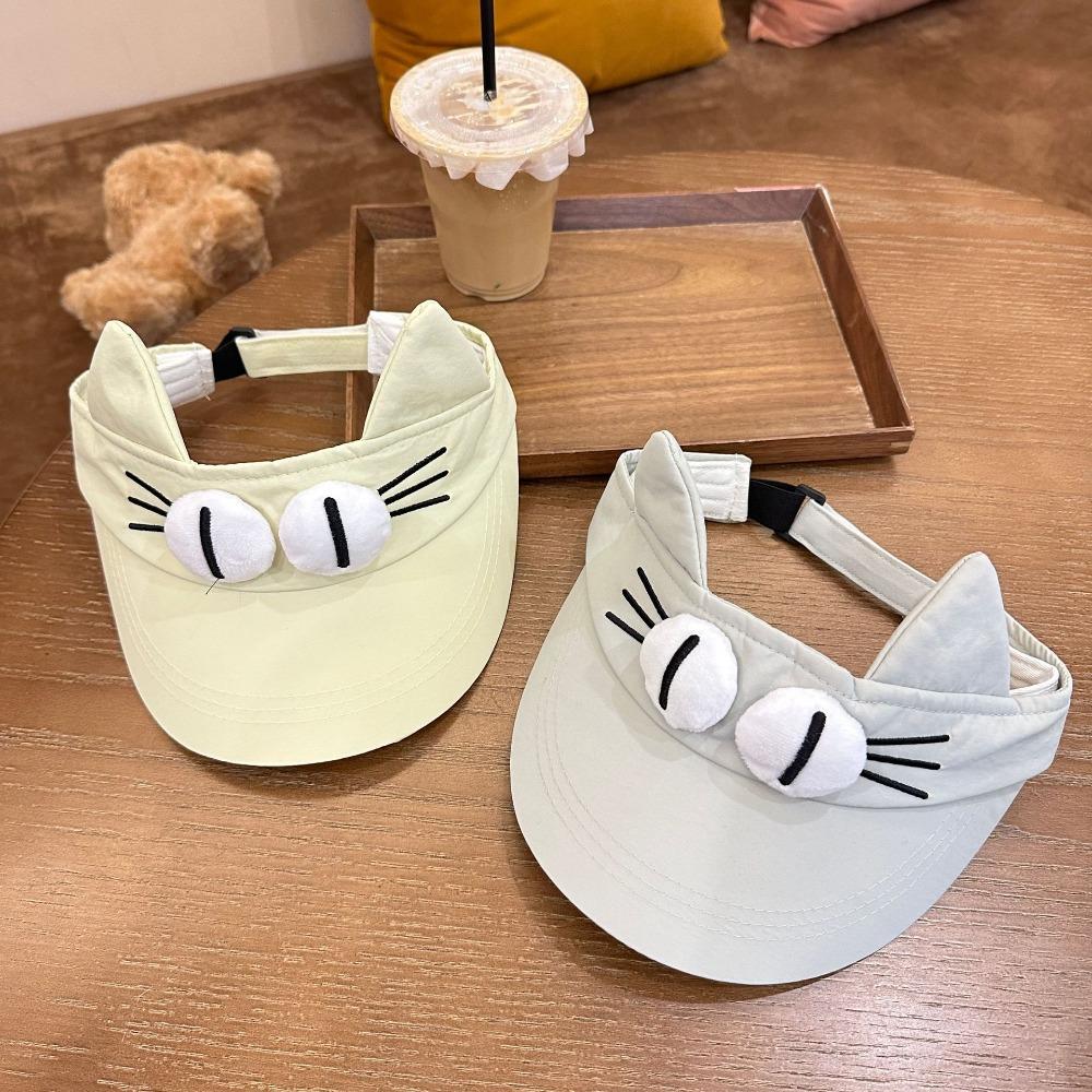 Quick-drying Fabric Kitty Hollow Hat Sun Protection Cat Ears Sun Hat  Camping