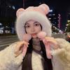Winter Plush Hat for Women, Cute Matching Scarf Set, Fleece-Lined Warm Earflap Hat for Cycling and Cold Weather