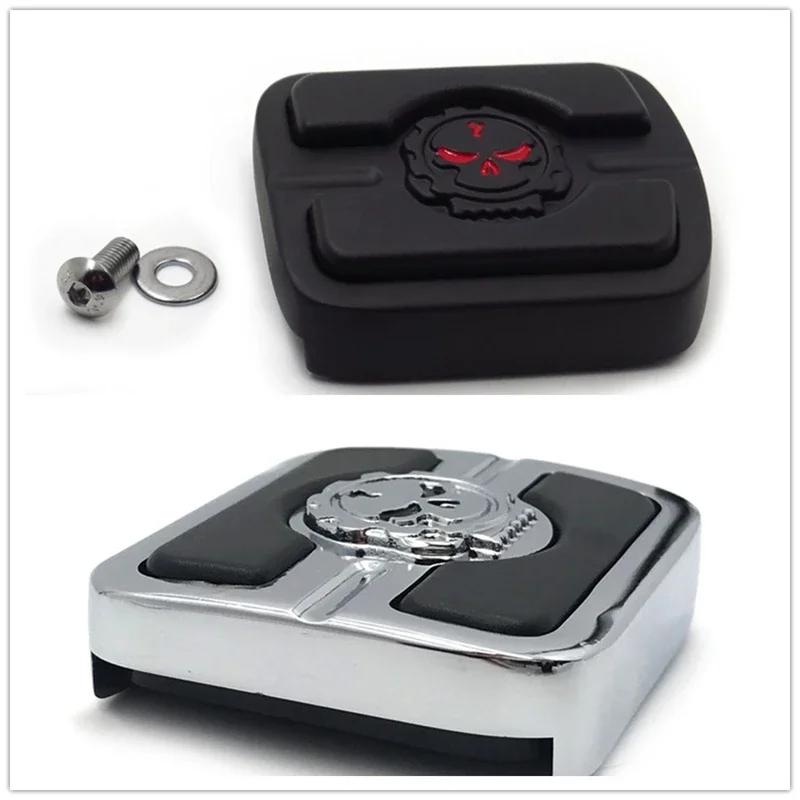 Motorcycle Parts Skull Small Brake Pedal Pad For Harley Night Train Springer Softail Custom FXSTC CHROME