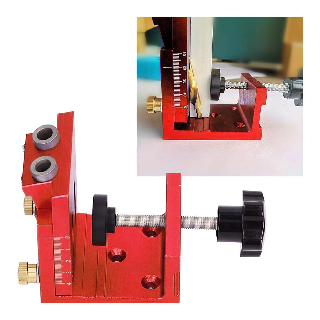 Inclined Hole Drilling Positioner, Adjustable Pocket Hole Jig Kit, 15 Degrees  Angle Aluminum Alloy Woodworking