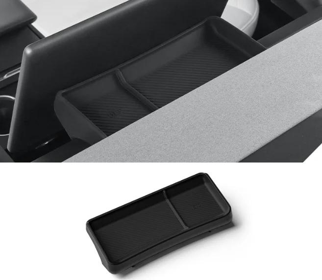 

TPE Center Console Rear Storage Box Trash Can Organizer For Tesla For Model Y For Juniper 2026 Black,White,Gray чёрный