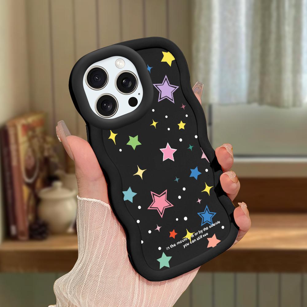 Big Wave Edge Weiches Silikonmaterial Macaron-Telefongehäuse Stoßfestes Schutzgummigehäuse für iPhone Samsung Huawei Honor Xiaomi Redmi OnePlus Moto