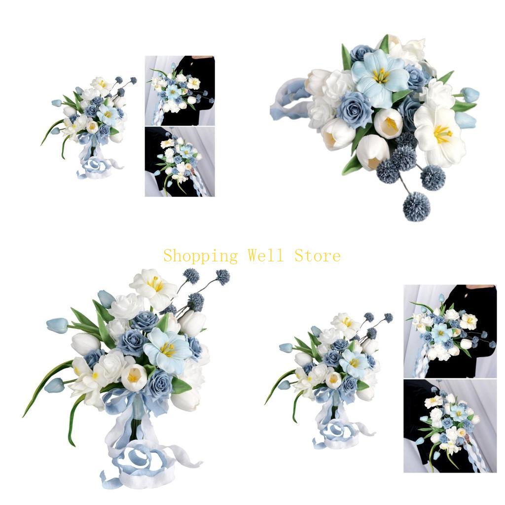 KX4B Свадебные букеты Букеты невесты Искусственные цветочные букеты для невесты, свадьбы China Mainland