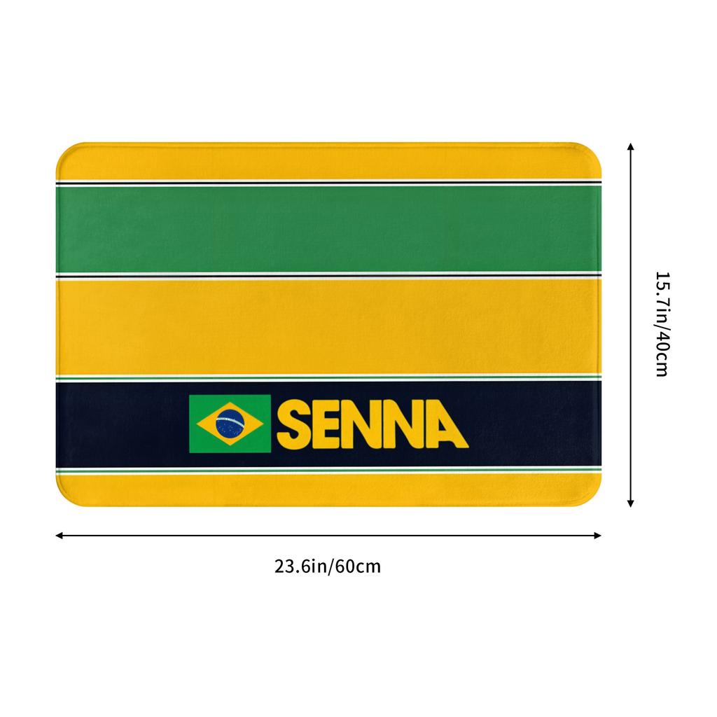 Racing Driver Ayrton Senna Doormat Anti-Slip Kitchen Bathroom Mat Toilet Floor Door Entrance Carpet Rug