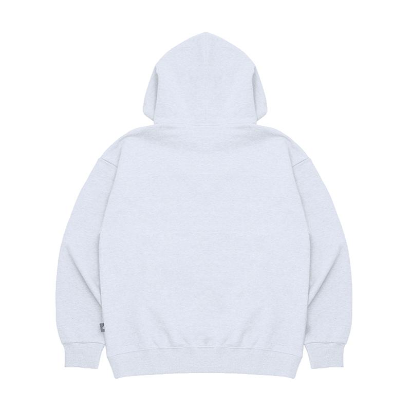 [Fleece Lined] Logo Lettering Hoodie Melange White