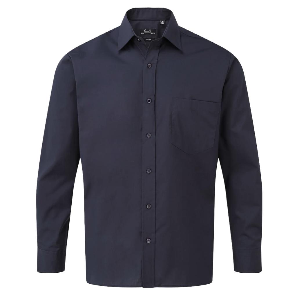 Premier Mens Poplin Long-Sleeved Shirt