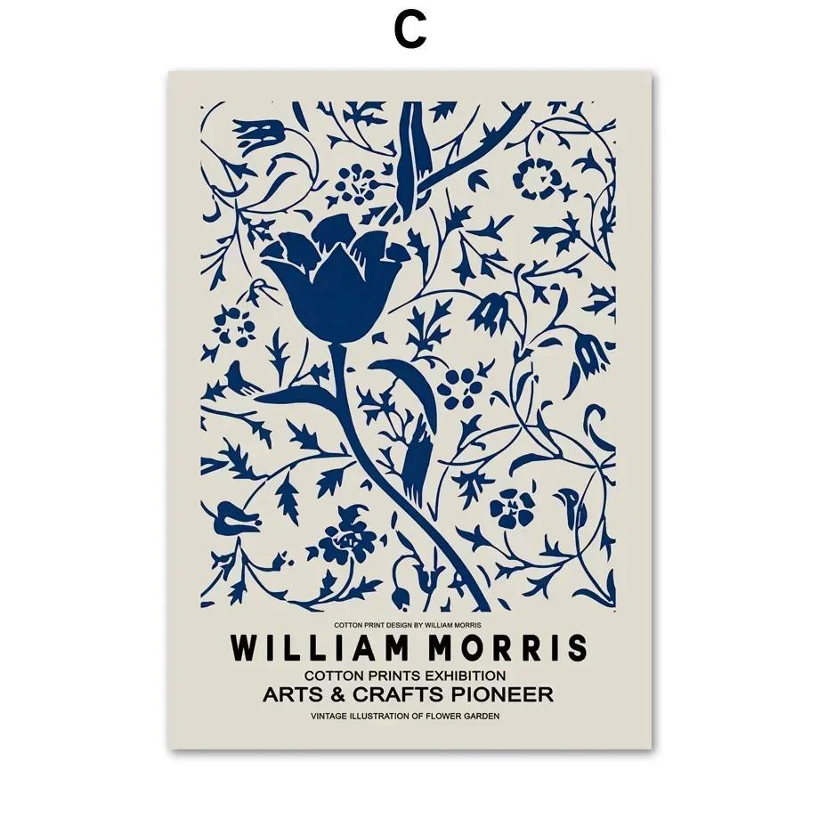 

Синий ботанический набор Уильяма Морриса, настенное искусство, плакаты на скандинавскую тему, картины на холсте, принты, картинки для декора гостиной 21x30cm No Framed