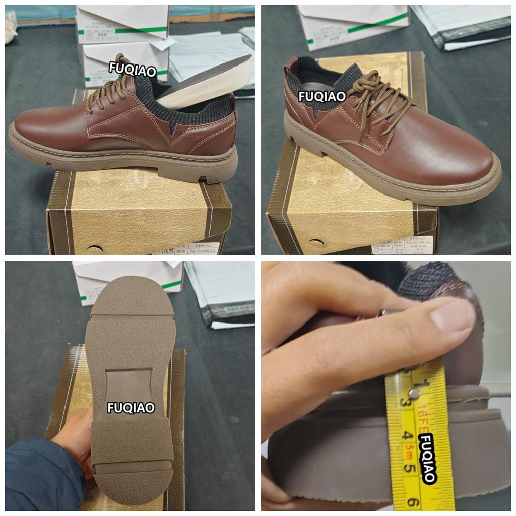 Men's Cow Leather 5cm Height Increase Business Casual Dress Elevator Shoes Comfortable Office Work Formal Shoes for Men Loafers