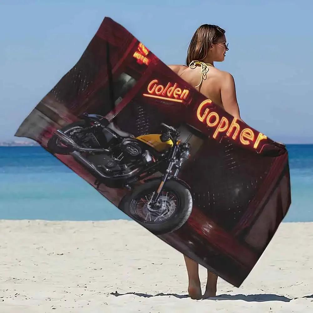 Sunset Motorcycle Print Bath Towel - Soft Absorbent Towel for Bike Lovers, Unique Design for Everyday Use and Travel