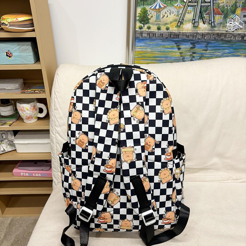 Printed Student Schoolbag Women's Large Capacity Travel Backpack with Coin Purse