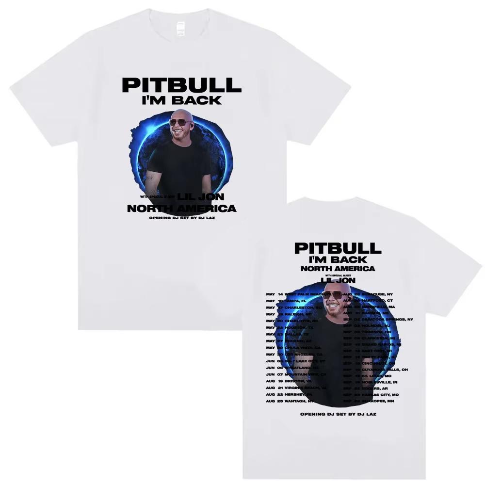 Pitbull Im Back Tour 2026 North America Concert T Shirt Unisexs Women Fashion Hip Hop Pop Music Tshirts Cotton Tshirt