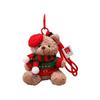 Red Beret Plush Bear Keychain Soft Plush Xmas Tree Bauble Cartoon Bag Charm  Festival Gathering