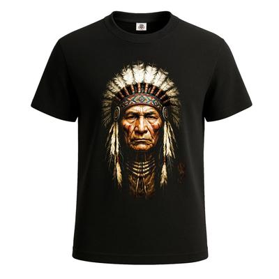 Native Spirit Indianergesicht Roter Indianer Biker T-Shirt Oberes Tee