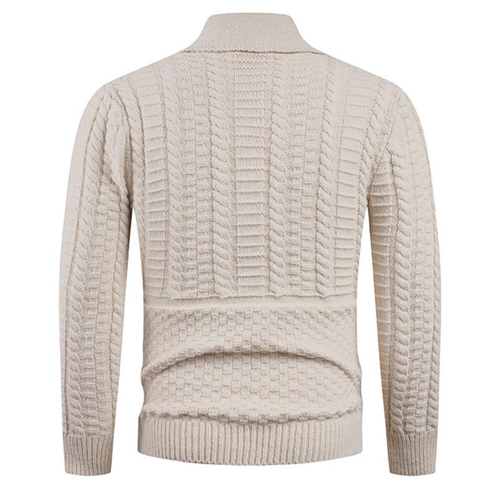 Mens Shawl Collar Cardigan Sweater Cable Knit Button Down Sweaters Long Sleeve Casual Winter Outwear