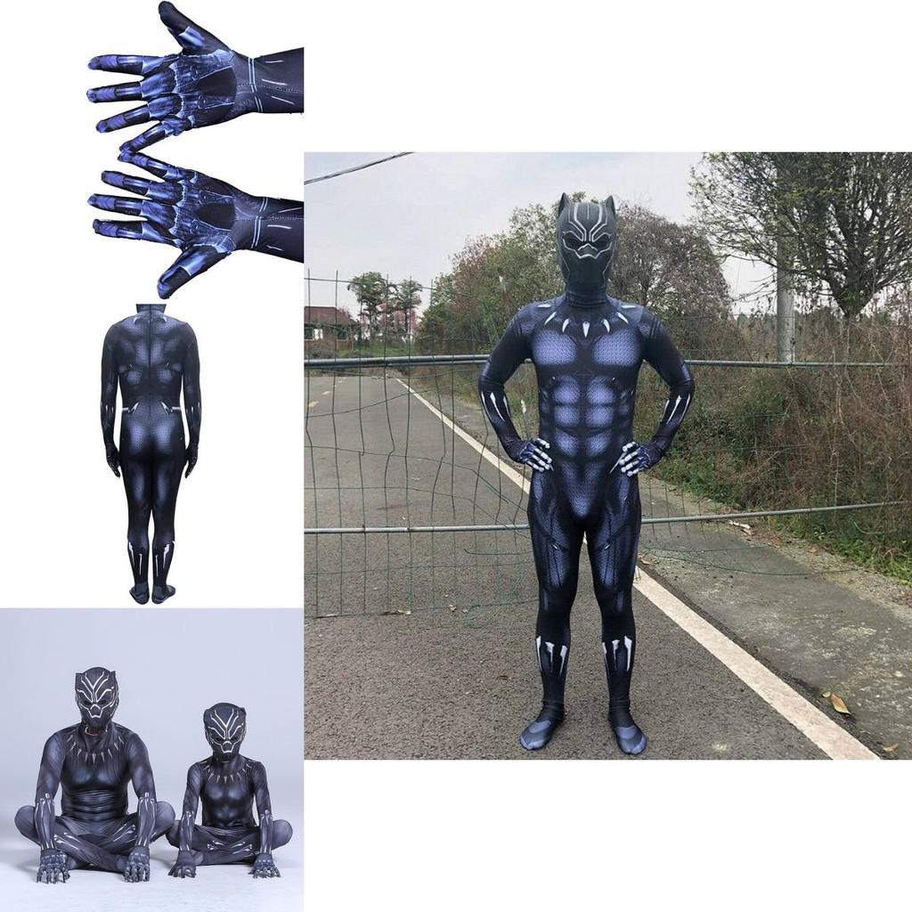 Premium Quality Black Panther Superhero Cosplay Jumpsuit For Adults And Kids