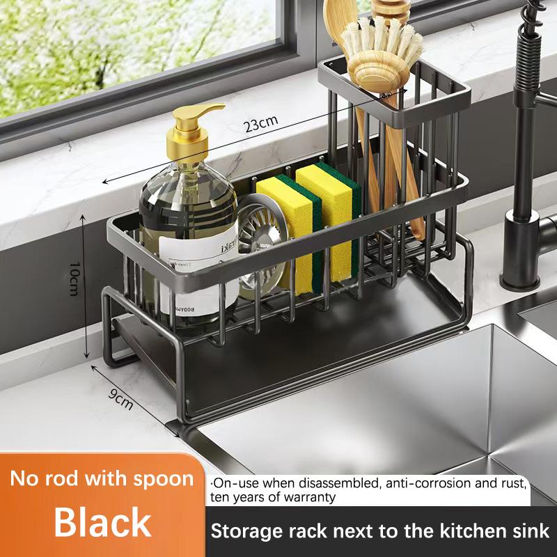 Edelstahl Spülbecken Schwamm Abtropfgestell Multifunktionales Arbeitsplatten Armaturen Seifenregal Geschirrtuch Aufbewahrung Filterkorb