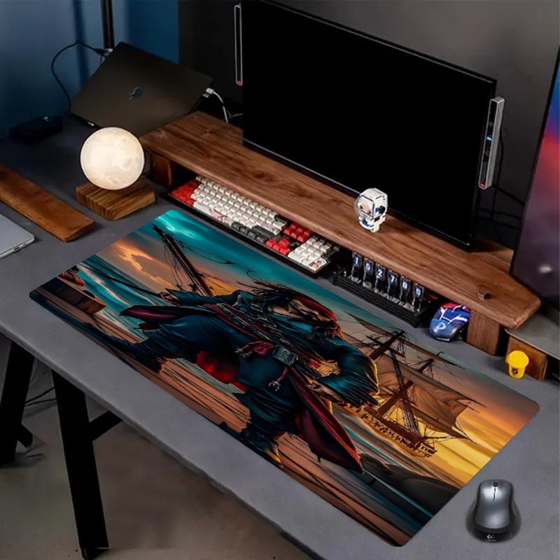 Captain Jack Sparrow Print Mouse Pad, Anti‑Slip Desktop keyboard Mat, for PC Laptop Gaming Working Daily Use, Cool Festival Birthday Gift