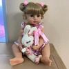 55CM NPK Reborn Baby Toddler Girl Princess Doll Lifelike Very Soft Full Body Silicone Doll Bath Toy