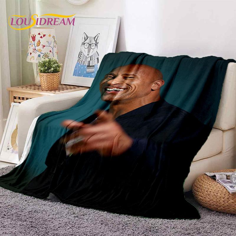 La Roccia Dwayne Johnson Attore Coperta Morbida in Flanella, Coperta da Lancio Coperta Confortevole per Picnic Letti Divano Casa Camera da Letto Regalo
