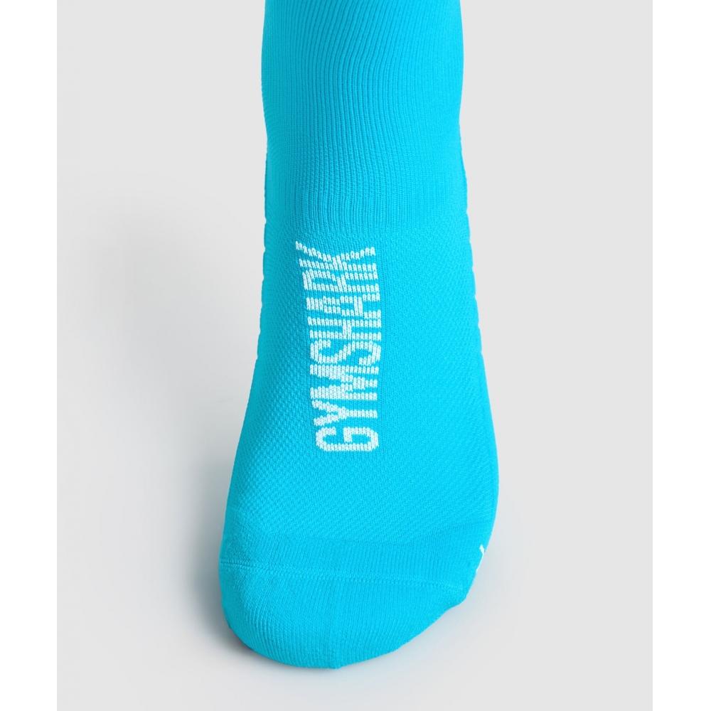 Gymshark Crew Running Socks Brand Blue I3a1c Ucyy