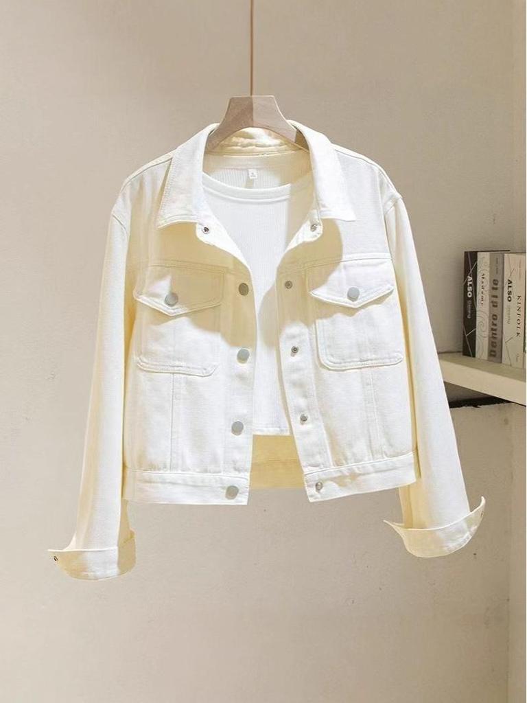 2025 Summer Women's Petite Loose Hong Kong Style Denim Jacket – Versatile Casual Outerwear