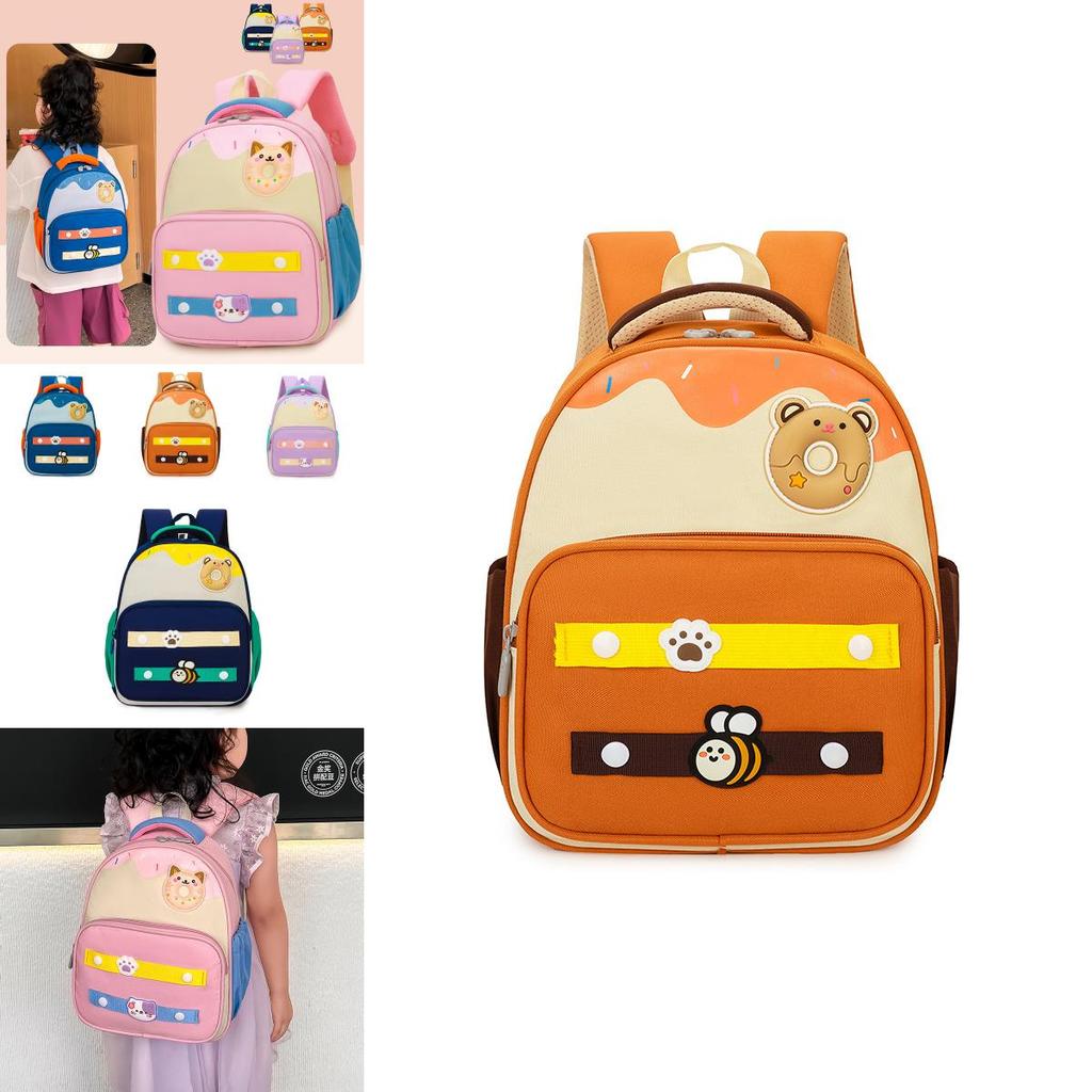 Trendy Lightweight Nylon Backpack For Kids Featuring Adorable Cartoon Design