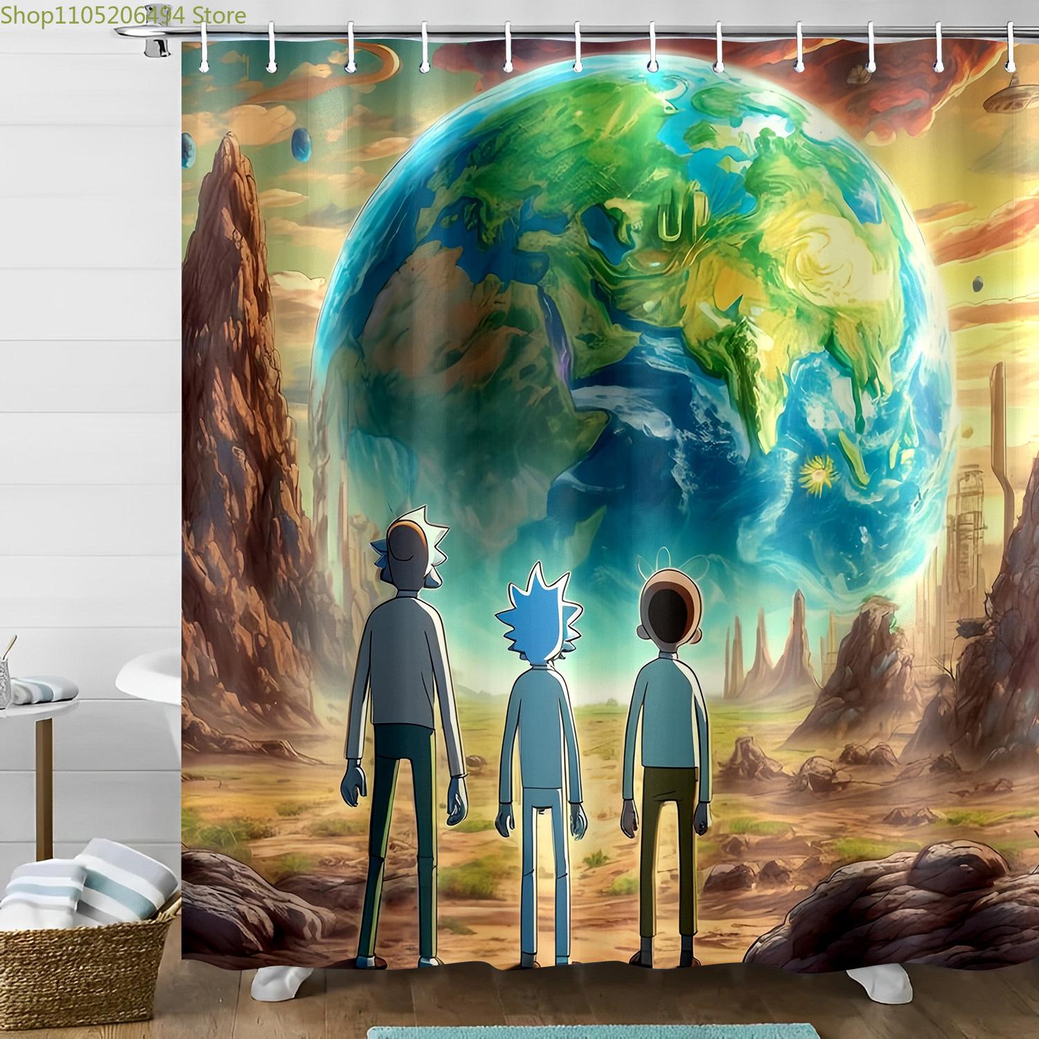 

Shower Curtain Featuring a Sci-Fi Adventure Inspired by Warner Bros., Showcasing an Alien Perspective of Earth, Perfect for Un 90x180cm