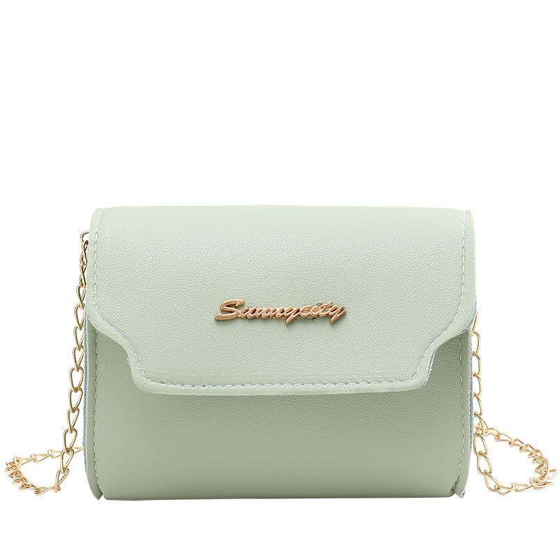 Women's bag new fashionable simple solid color chain shoulder small square bag small fresh messenger bag