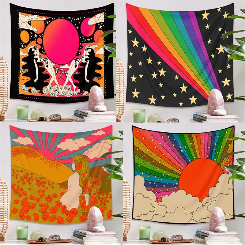 Buy 80S Aesthetic Tapestry Wall Hanging Pink Home Wall Decor