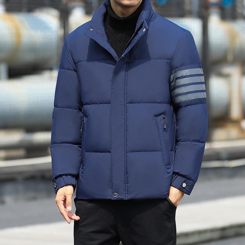 Down Jacket Is Cold-proof and Handsome, Loose and Thickened Warm In Winter, White Duck Down Stand-up Jacket.