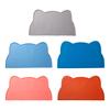 Waterproof Dog Food Mat Cat Face Design Silicone Pet Feeding Placemat with Raised Edge Non-slip Pet Bowl Mat for Dogs Cats