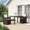 Garden Dining Chairs 2 pcs Brown and Cream PP