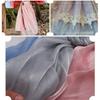 Elegancka Organza z Wzorem Fal Wody Tkanina DIY Jasny Krepowy Szyfon Tiul 1m Zmarszczona Tkanina Ślubna Dekoracyjna