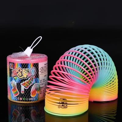 Large Magic Rainbow Ring Spring Ring for Boys and Girls Educational Elastic Ring for Babies Glowing Early Education Elastic Ring Toy