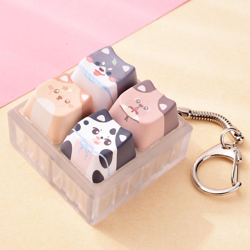 Cute Dog Squeeze Keychain Creative Stress Relief Fidget Pendant Mini Sensory Toy for Handbags Kids Party Gifts