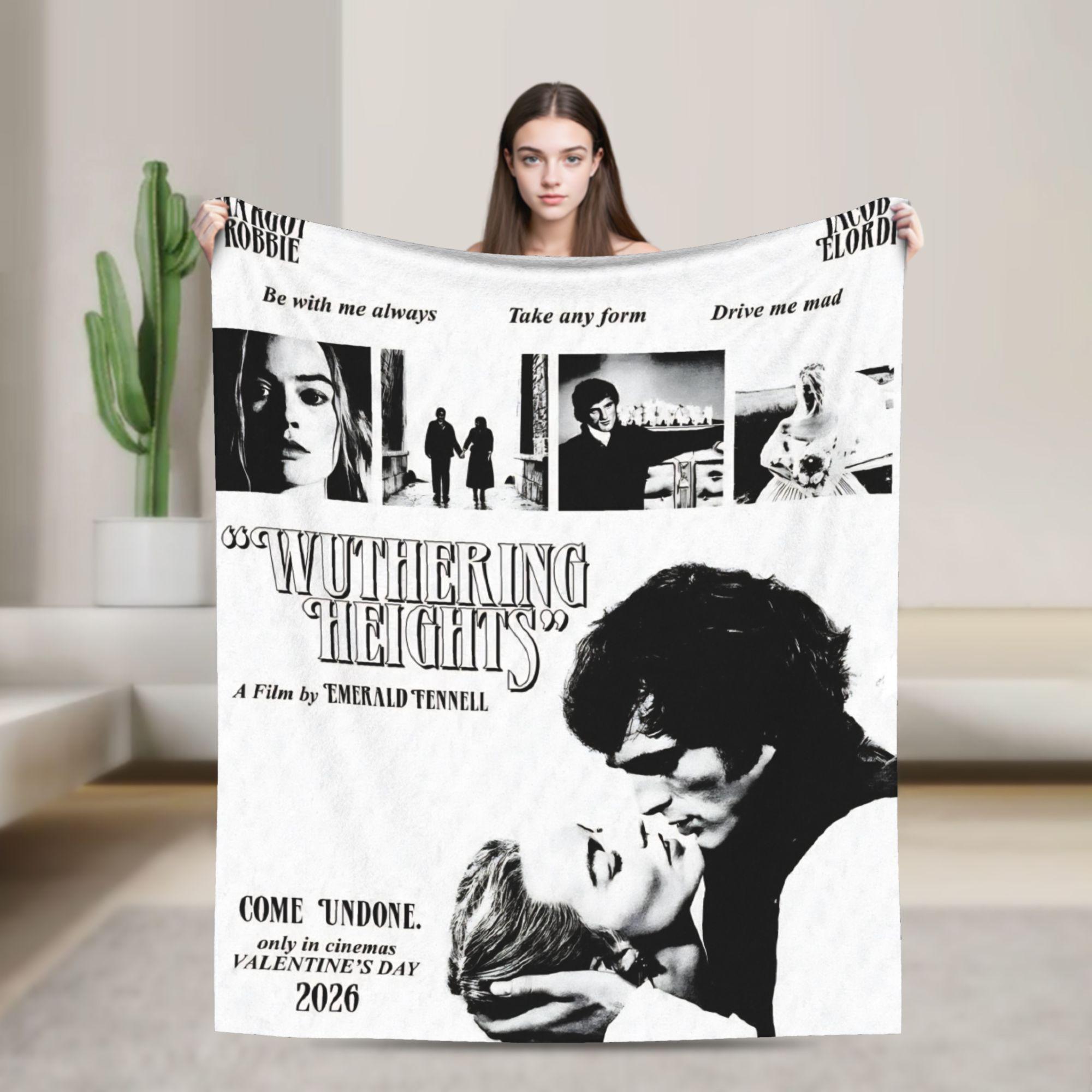 

Super Soft Wuthering Heights 2026 Movie Throw Blanket Premium Flannel Fleece Lightweight Bed Blanket Fuzzy Plush Blankets 100x150cm