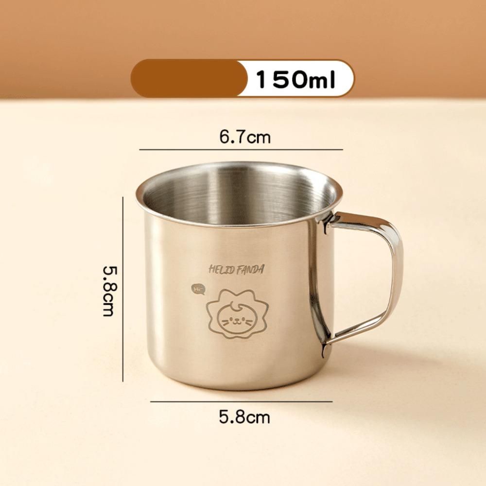 304 Stainless Steel Tea Milk Cup with Handle Children's Cup New Baby Milk Cup