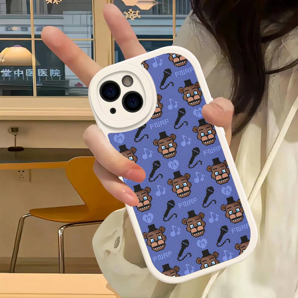 Fnaf Five-nights-At-Freddys Anime Leather Phone Case For IPhone 16 15 14 17 Pro Max 11 12 Mini Plus Soft Shell
