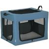 Foldable Pet Carrier Bag with Handle, Mesh Fabric, 69 X 51 X 51 Cm, Blue/Black