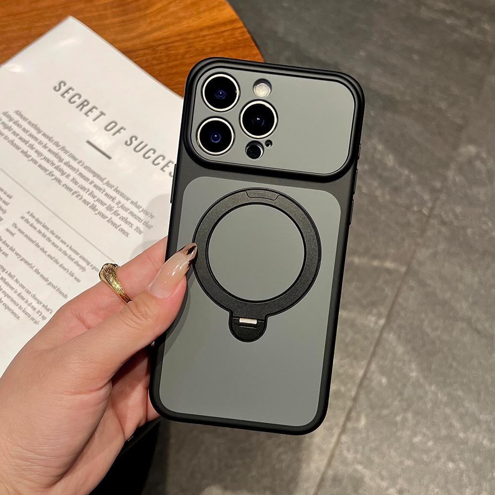 360 ° Rotating Magnetic Suction Bracket Is Suitable for Apple 16promax Mobile Phone Case Ip17 Advanced Skin-sensitive Contrasting Case