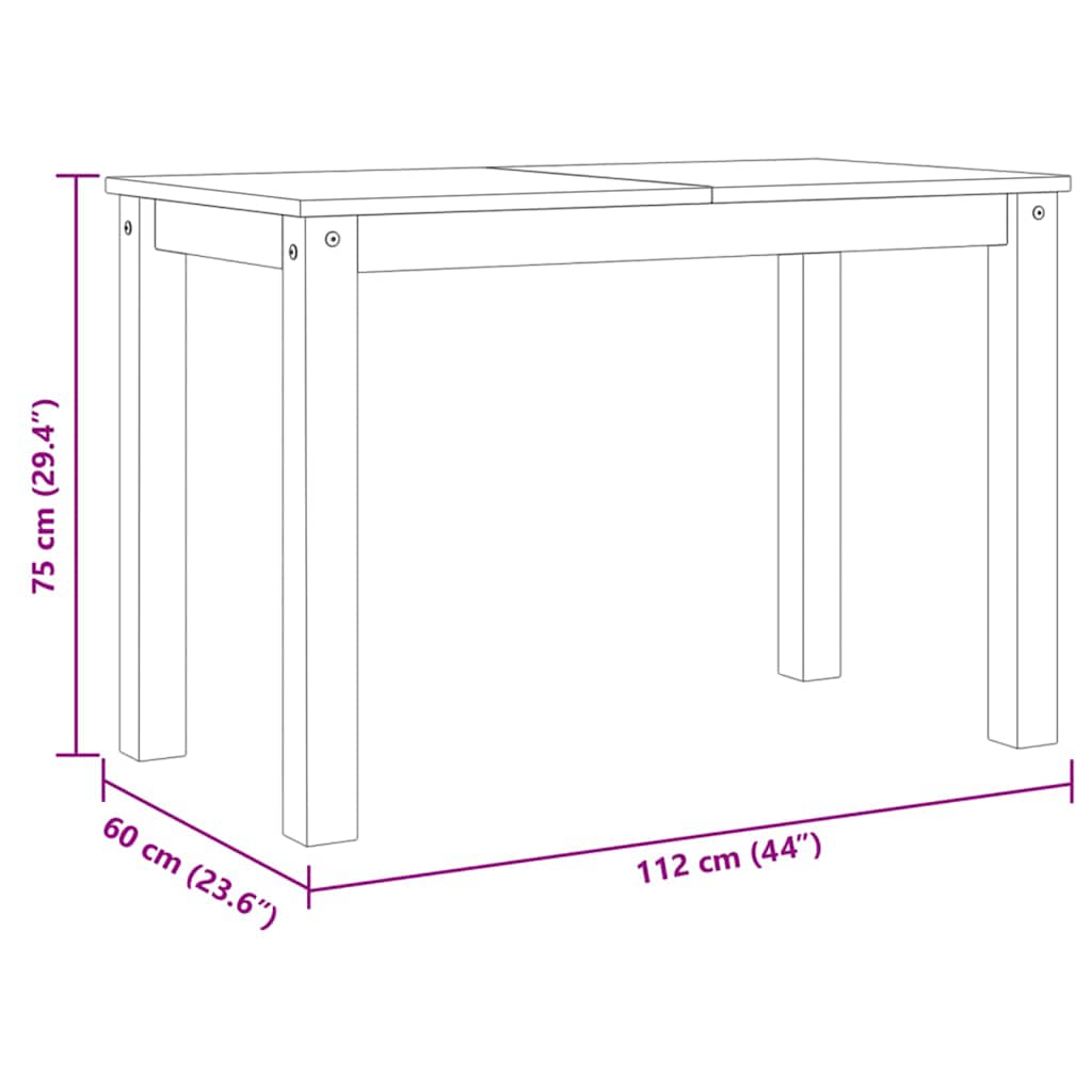 Dining Table PANAMA 112 x 60 x 75 cm Solid Pine Wood