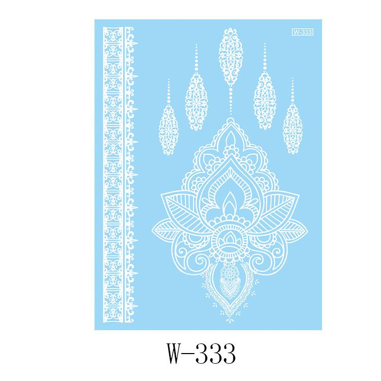 Black And White Lace Tattoo Sticker Wedding Bride Waterproof Tattoo Sticker Tattoo