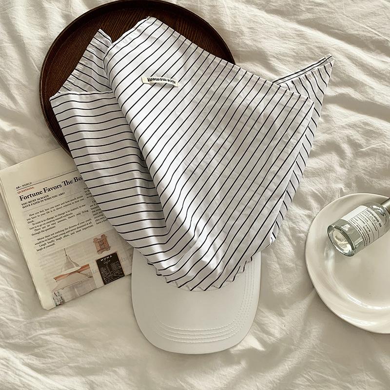 Hut mit großem Kopf Gestreiftes Kopftuch Hut Damen Frühling Sommer Trendy Hottie Street Hip Hop Sonnenschutzhut Schirmmütze