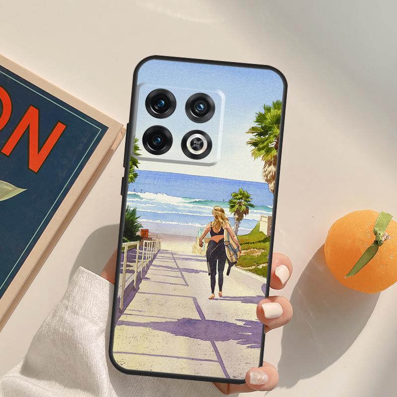 HAWAII BEACH SURF GIRL SURFING ART Case For OnePlus 12R 13R 13T 10R 15 13 12 11 10T 8T Nord CE 4 3 2 Lite N20 N30 Nord 5 Cover