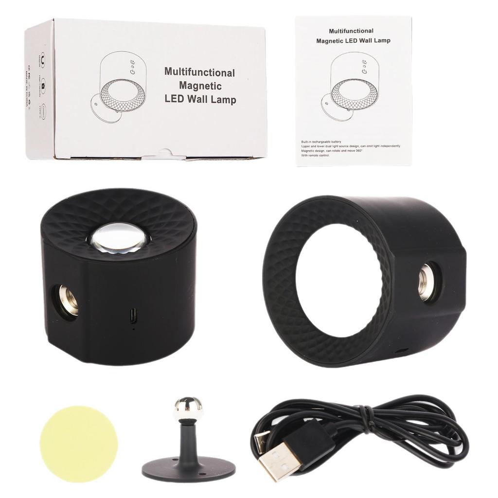 Rechargeable Smart LED Wall Lamp with Three-Color Dimming and Remote Control