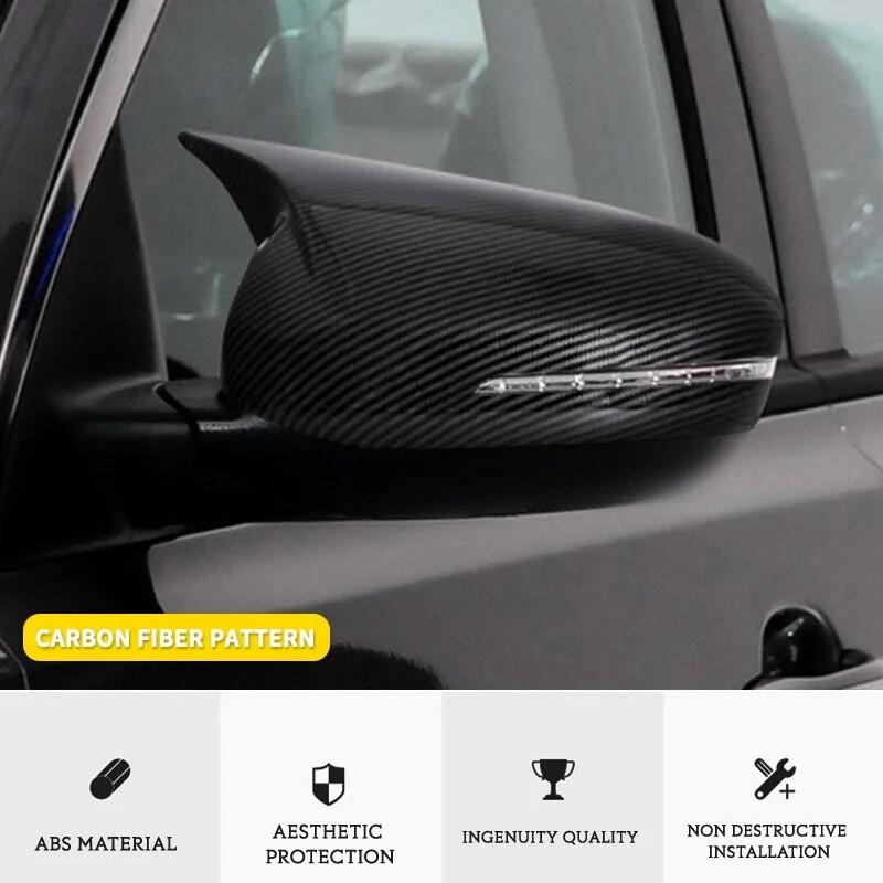 For Kia Optima K5 2011-2015 OX Horn Carbon Fiber Rear Side Mirror Cover Caps