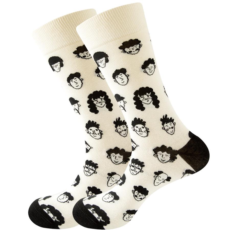 1 Pair Cartoon Men's Socks Comfortable Warmth Socks Duck Coconut Tree Donut Trendy Socks Cake Gift Socks Stripes Christmas Gift