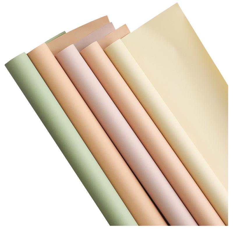 Korean Style Matte Floral Wrapping Paper - Morning Mist Roll, Skin-Feel, Waterproof.